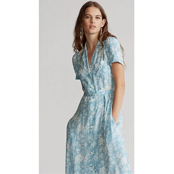 Ralph Lauren Floral Belted Midi Dress - Picture 2 of 11